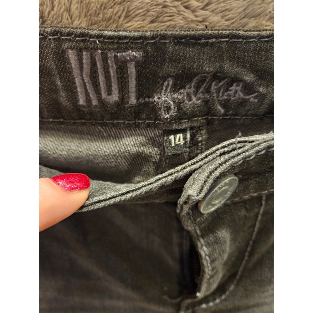 KUT from the Kloth Sz 14 Mia Skinny Jeans Stone Washed Black #480 - Picture 3 of 10